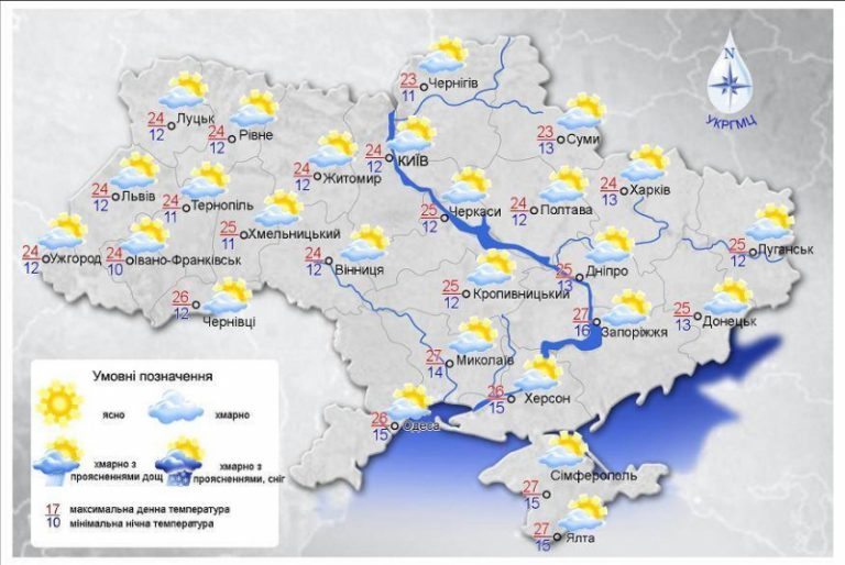 Завтра в Украине будет тепло и солнечно