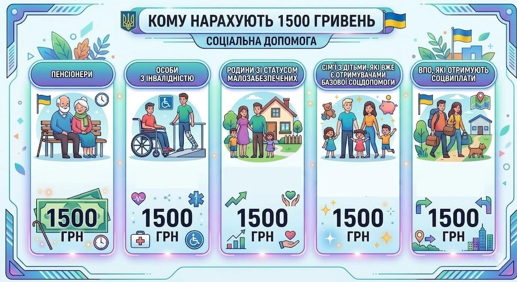 Кто может получить по 1500 гривен