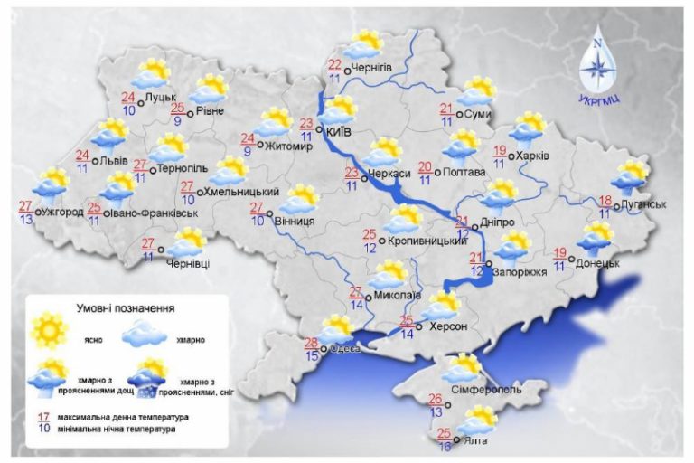 Завтра в Украине продержится теплая погода