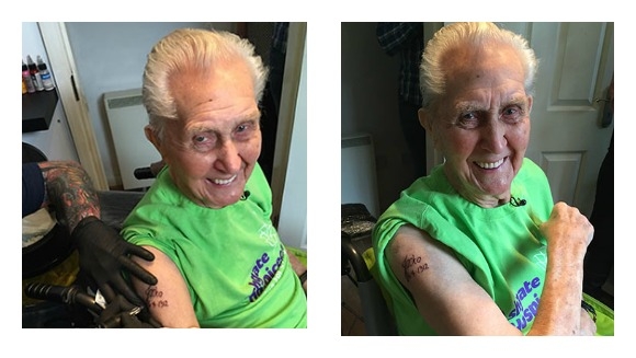 104-летний британец стал рекордсменом, набив татуировку (ФОТО, ВИДЕО)