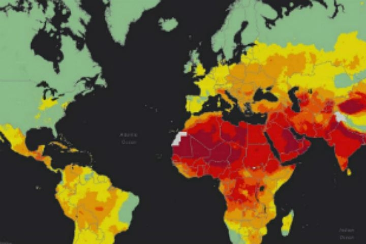 Выпущена карта с данными по загрязнению воздуха в разных странах