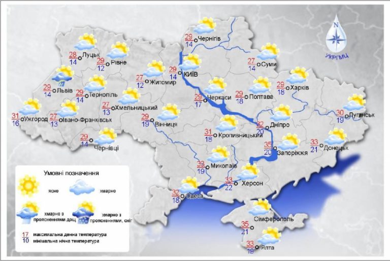 Завтра в Украине жарко и солнечно