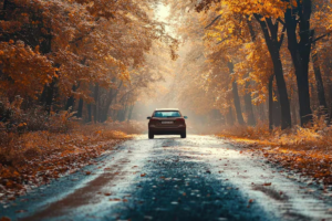 автомобиль осенью