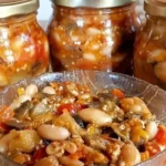 баклажаны с фасолью на зиму