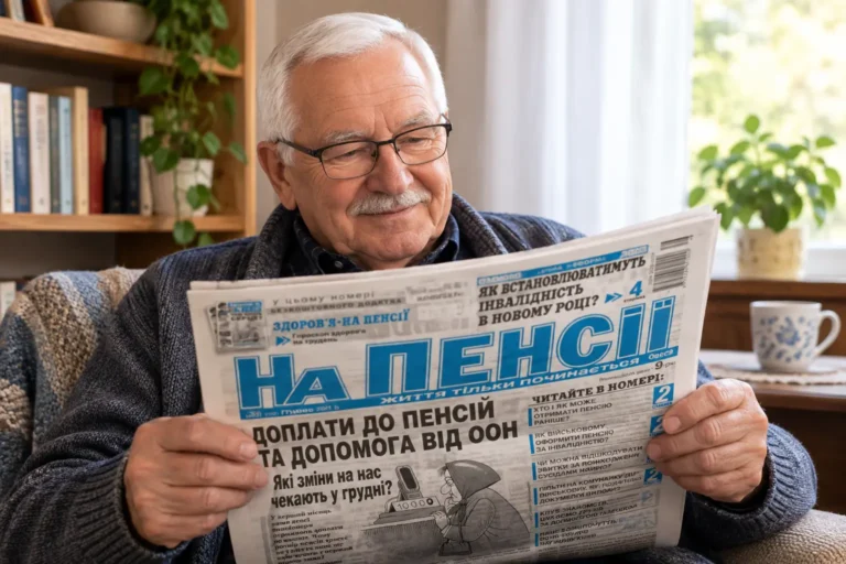 Пенсионер читает газету На пенсии