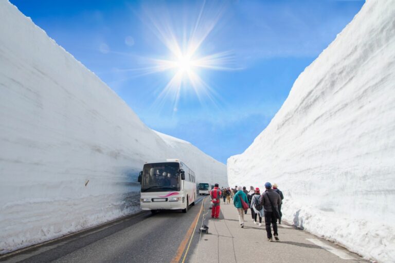 снежный туннель в Японии