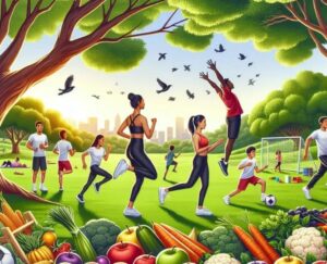 люди занимаются спортом