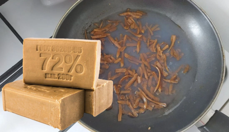 хазяйственное мыло на сковороде