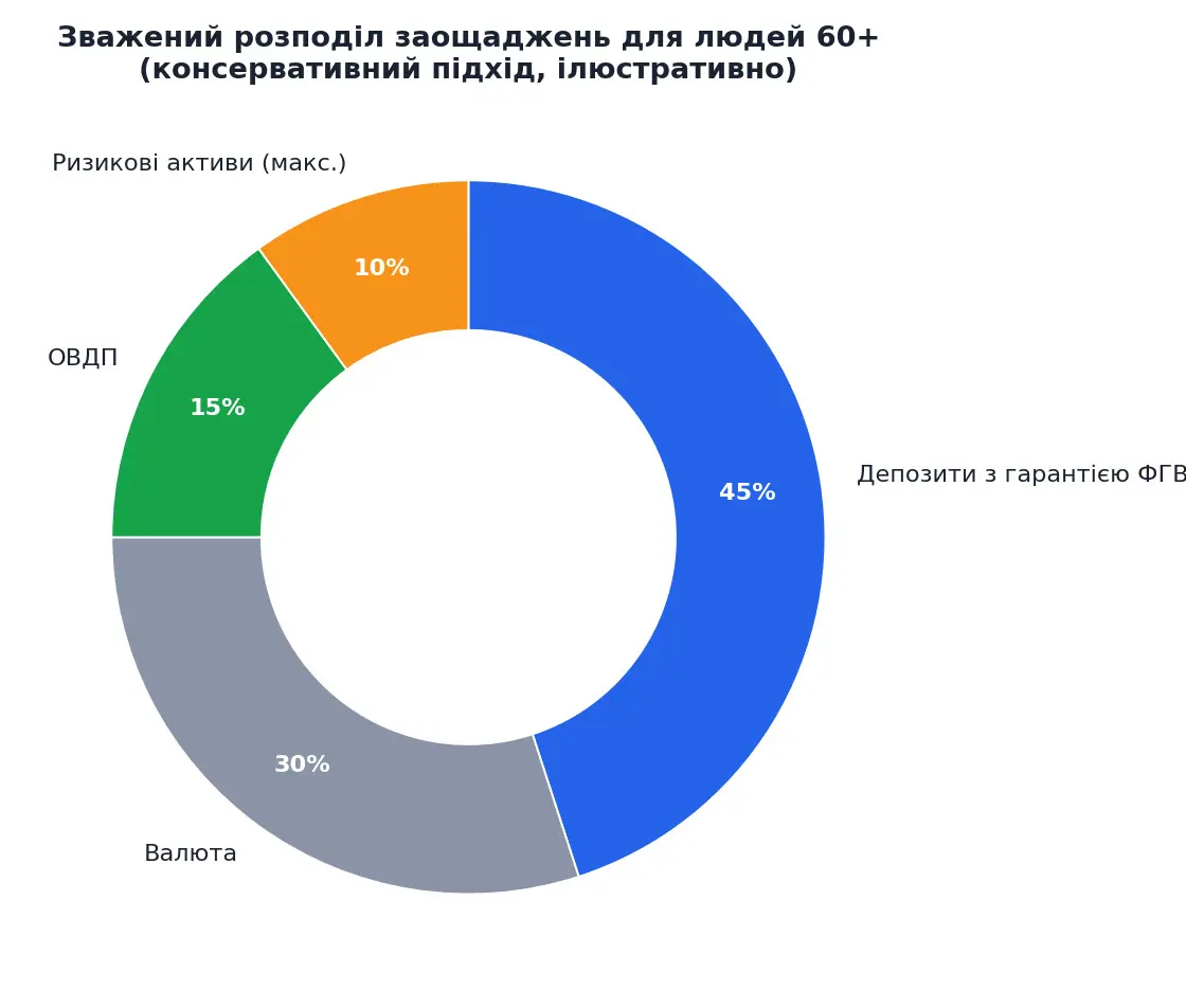 Консервативний розподіл заощаджень для людей 60+