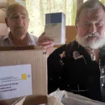 выдача гуманитарной помощи в Харькове
