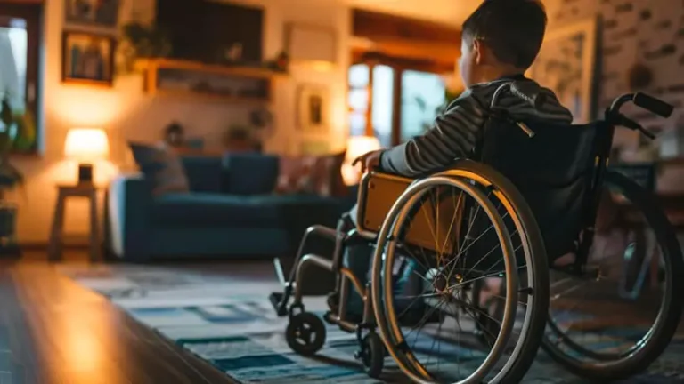 Хлопчик на кріслі колісному