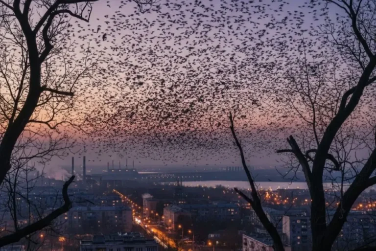 Хмари птахів у небі