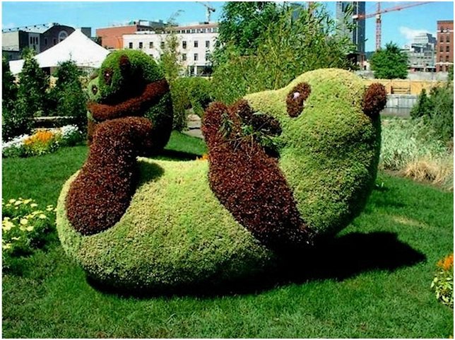 Скульптура из растений панда
