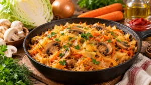 рецепт тушкованої капусти з грибами
