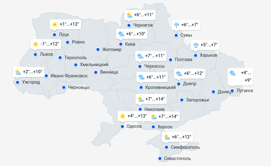 карта погоды 
