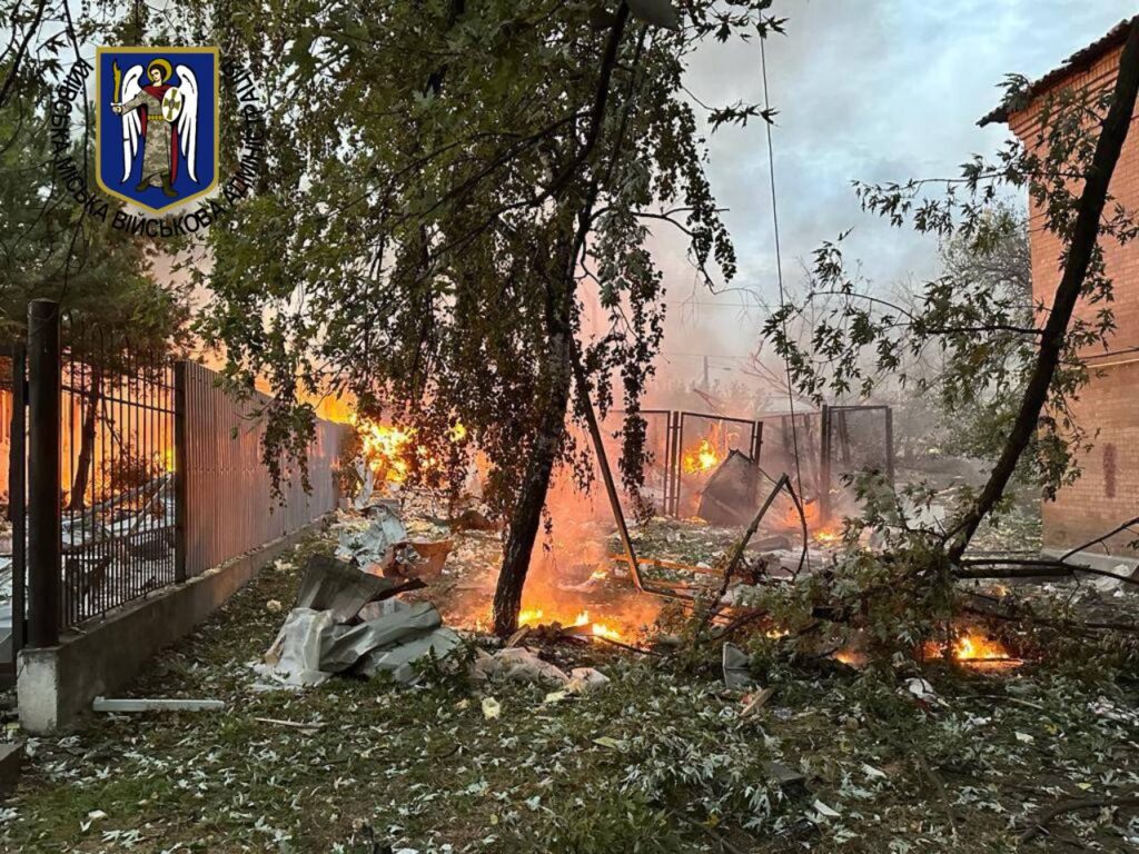 Киев падение осколков