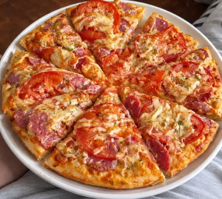 ленивая пицца на сковороде