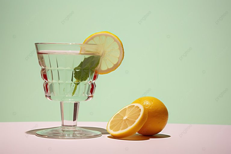 ломтик лимона в стакане