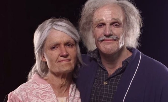 Гримеры показали молодой паре, как она будет выглядеть в старости (ВИДЕО)