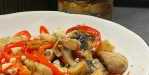 маринованные грибы с болгарским перцем