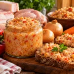 Рецепт намазки из сала с овощами