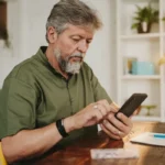 Пенсіонер з телефоном