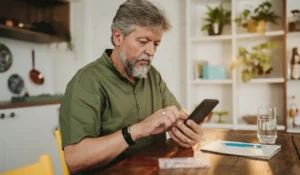 Пенсіонер з телефоном