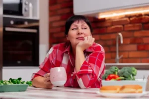 Пенсіонерка за столом