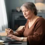 Пенсіонерка за ноутбуком
