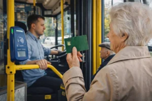 Пенсионерка в транспорте