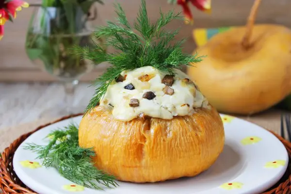 Репа, фаршированная грибами