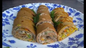 рулет печеночный с грибами