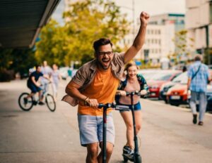 Самокаты на улицах города