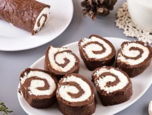 шоколадний рулет з кокосом без випічки