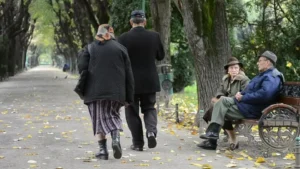старики в парке