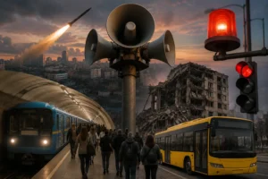 город во время тревоги