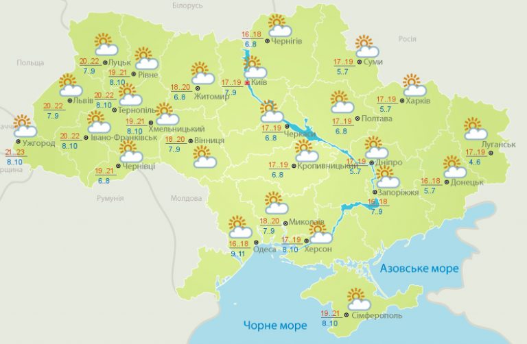 Какой будет погода в Украине завтра, 22 октября?