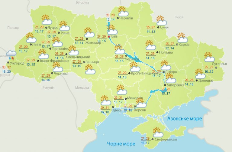 В Украине ожидается жаркая погода