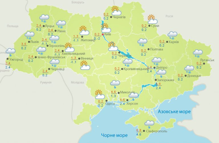 Какая погода ожидается в Украине завтра, 10 декабря?