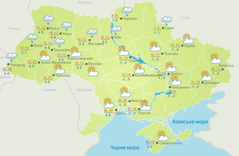 Какой будет погода в Украине завтра, 9 октября?
