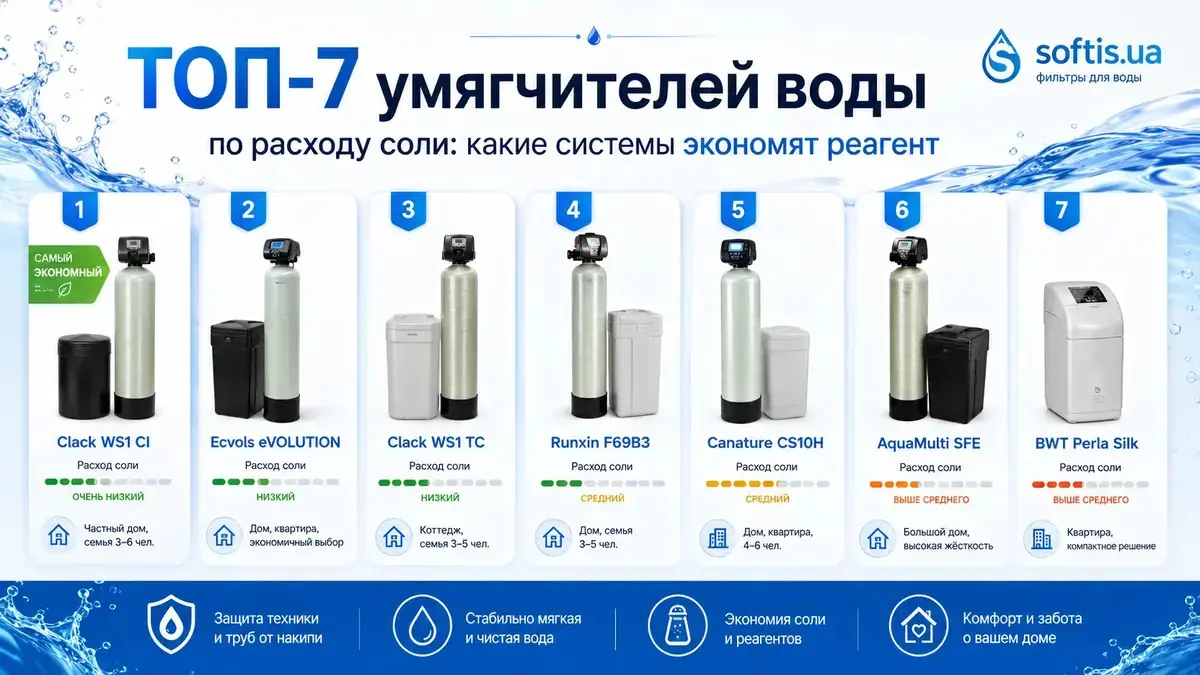 Рейтинг умягчителей воды по расходу соли