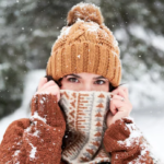 женщина зимой