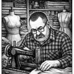 Чоловік і швейна машинка