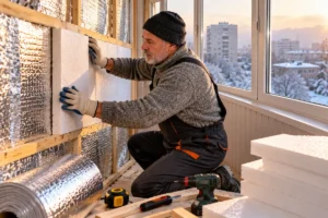 внутреннее утепление балкона зимой